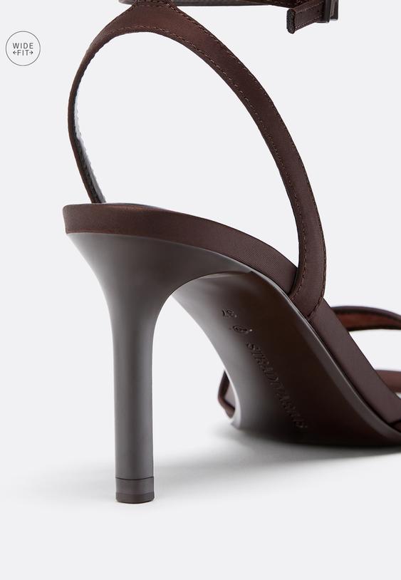 wide fit mesh stiletto heeled sandals