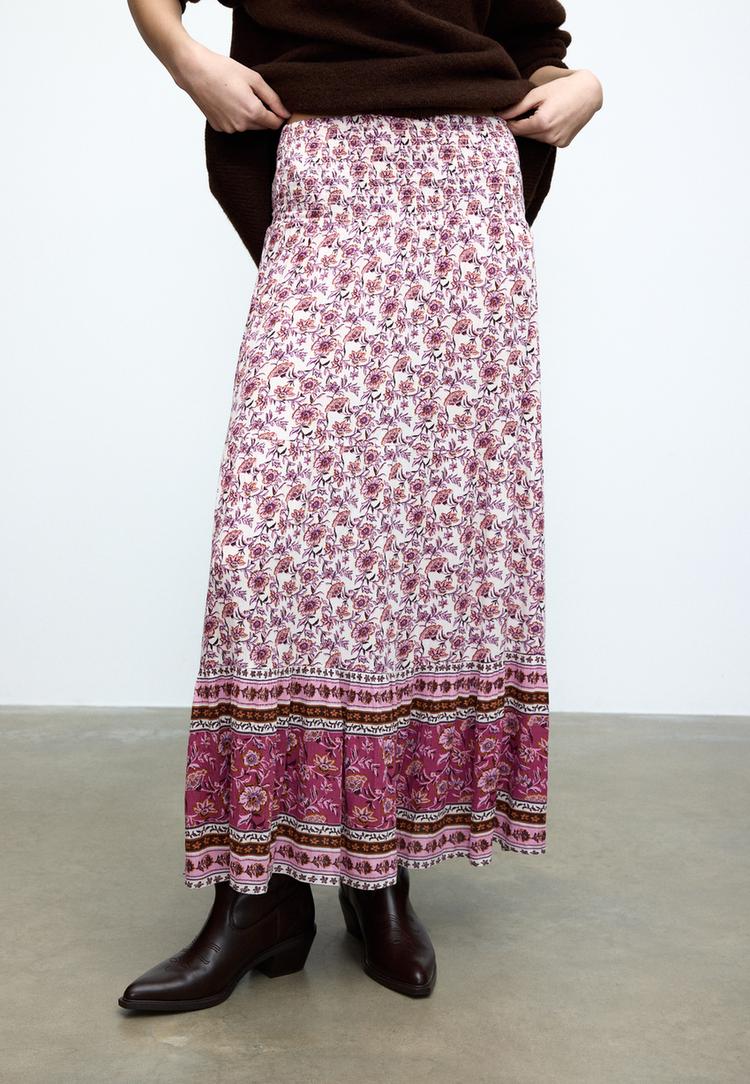 falda larga estampada