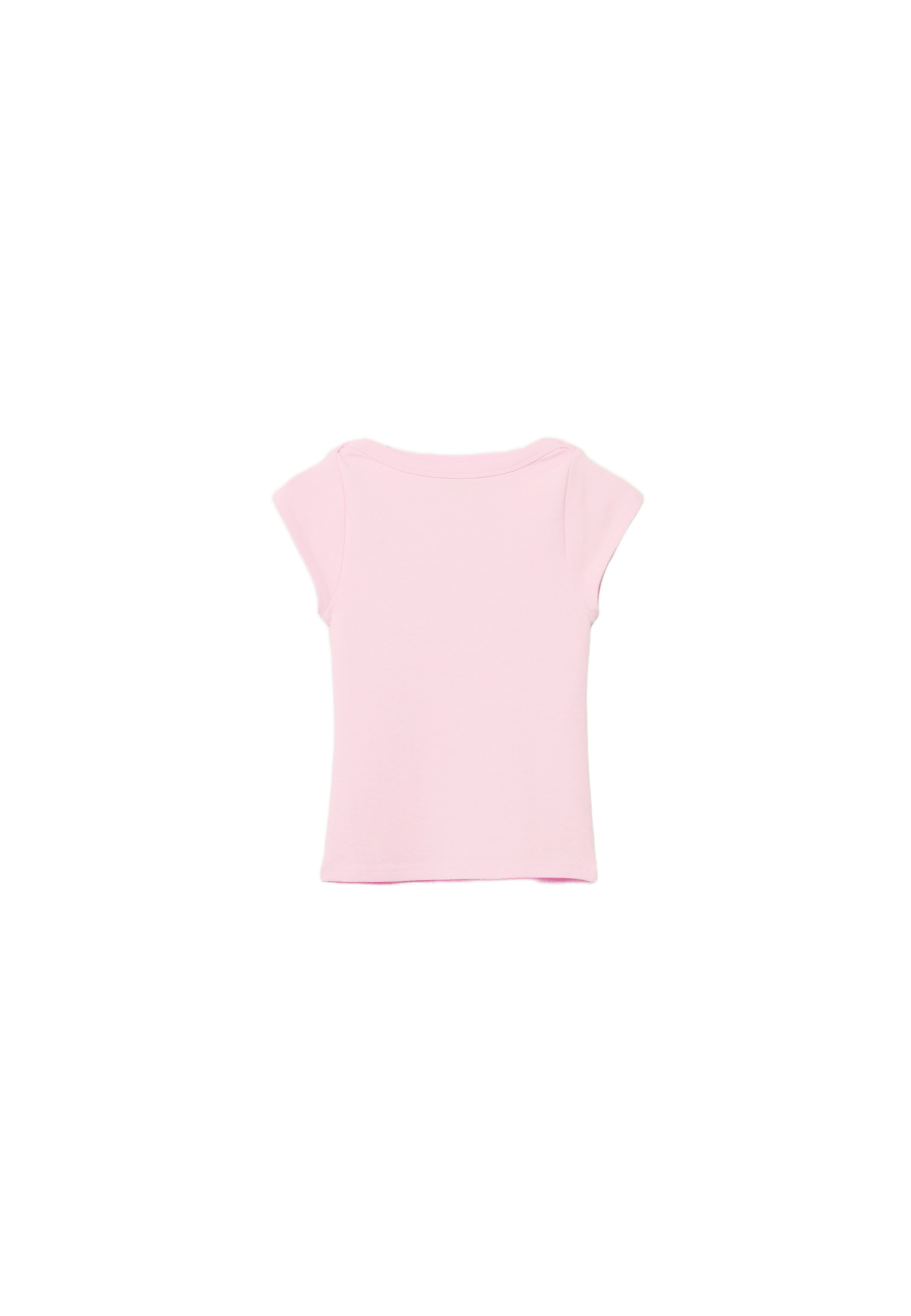 Basic geniş yaka tişört - Görsel 12