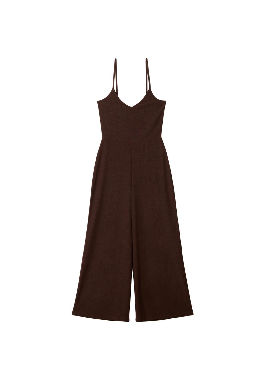 Zwierige lange jumpsuit met bandjes