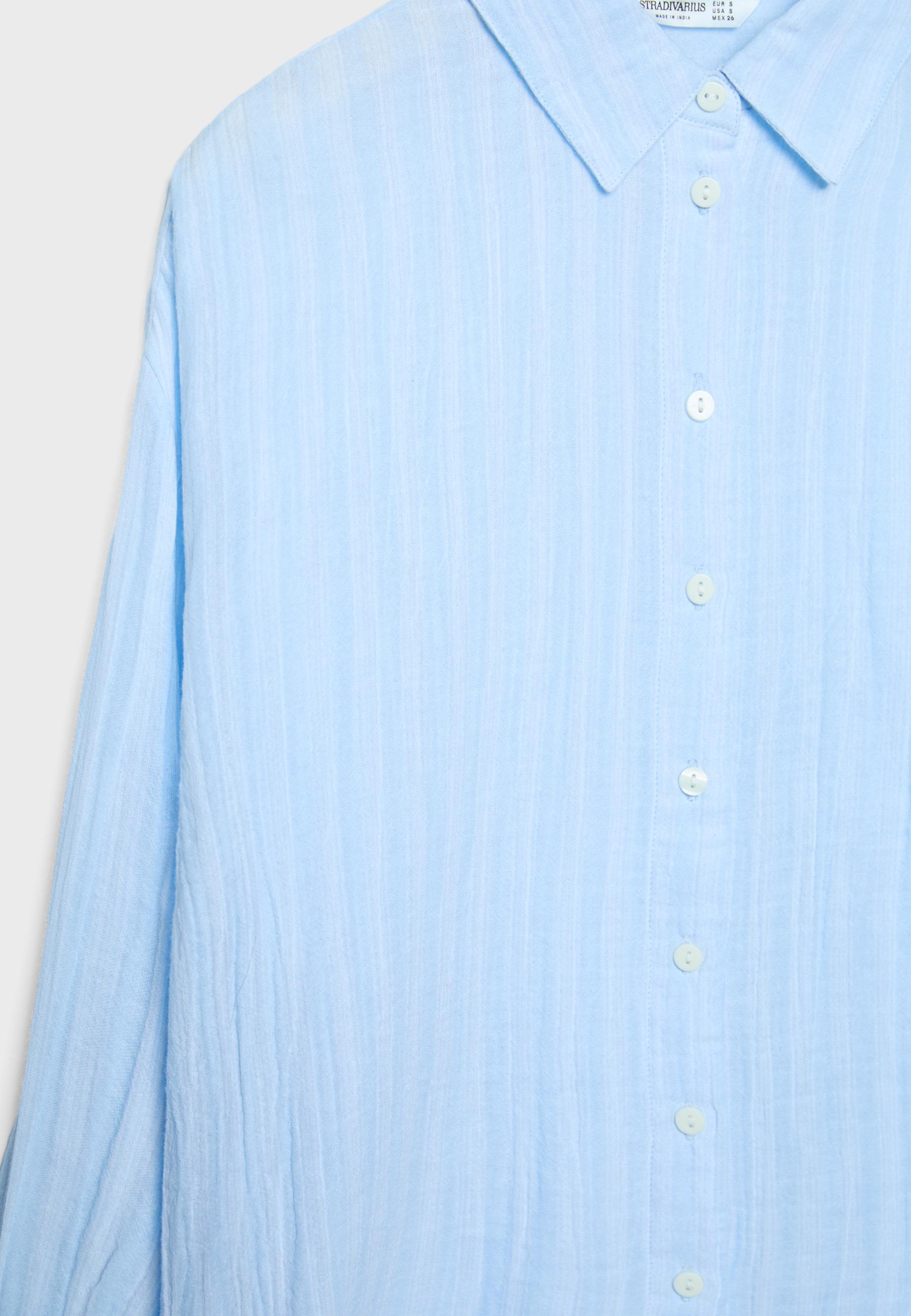 Basic double fabric shirt — Sky blue