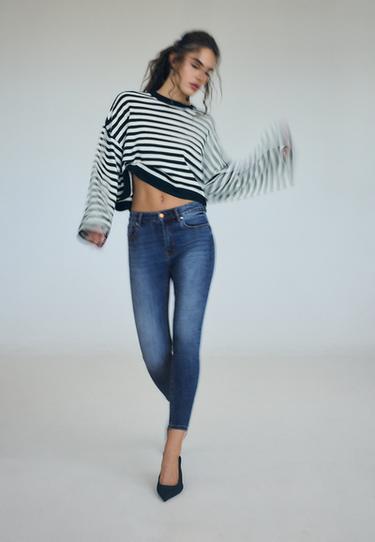 D07 High-waist skinny jeans — OVERDYED BLUE DENIM 1