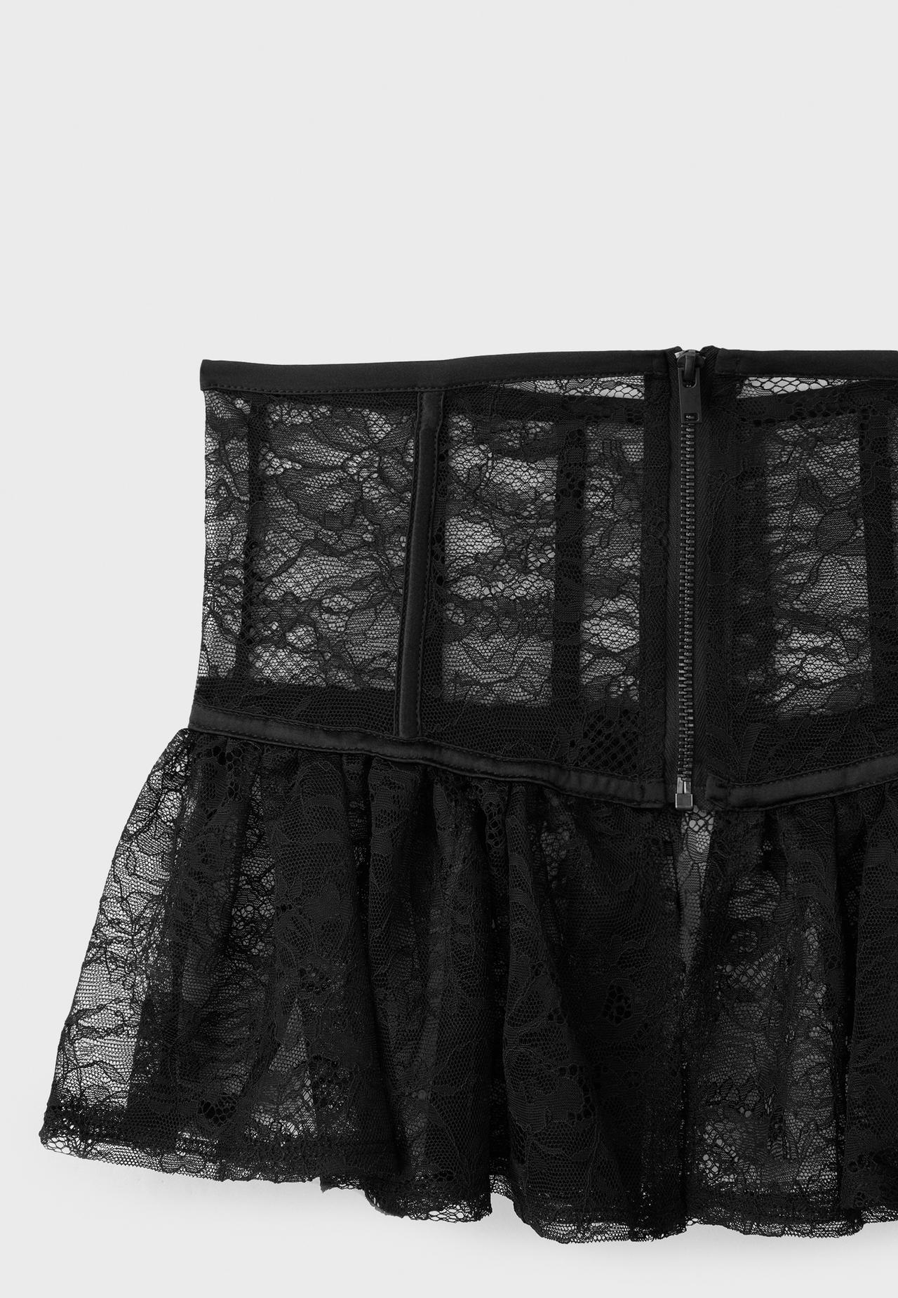 Lace corset belt — Black