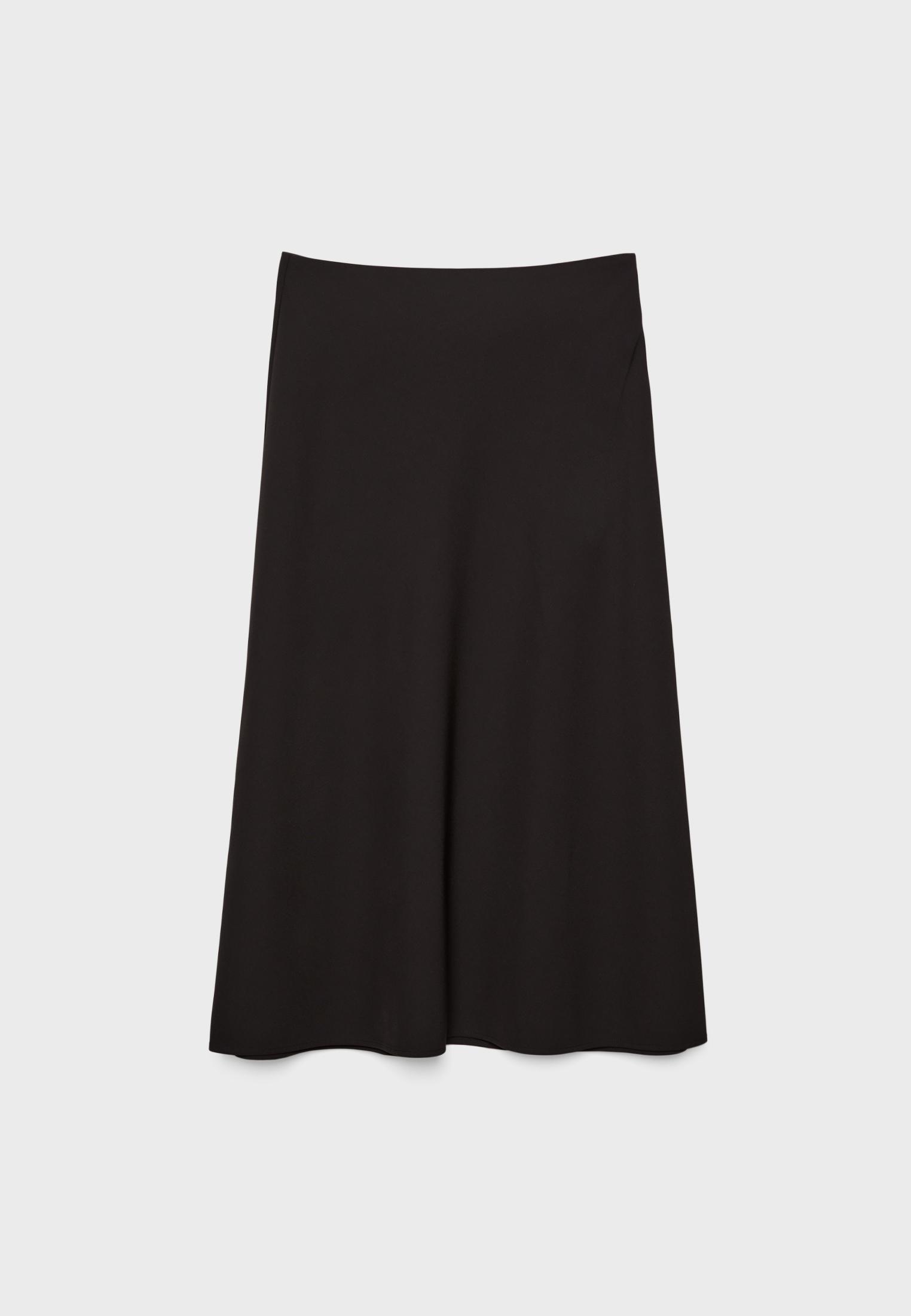 Flowing layered midi skirt — Black
