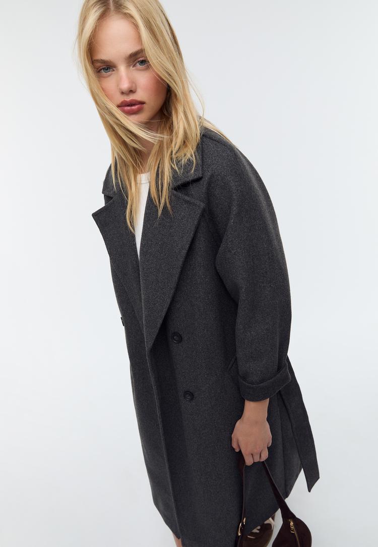 cappotto trench in tessuto morbido al tatto