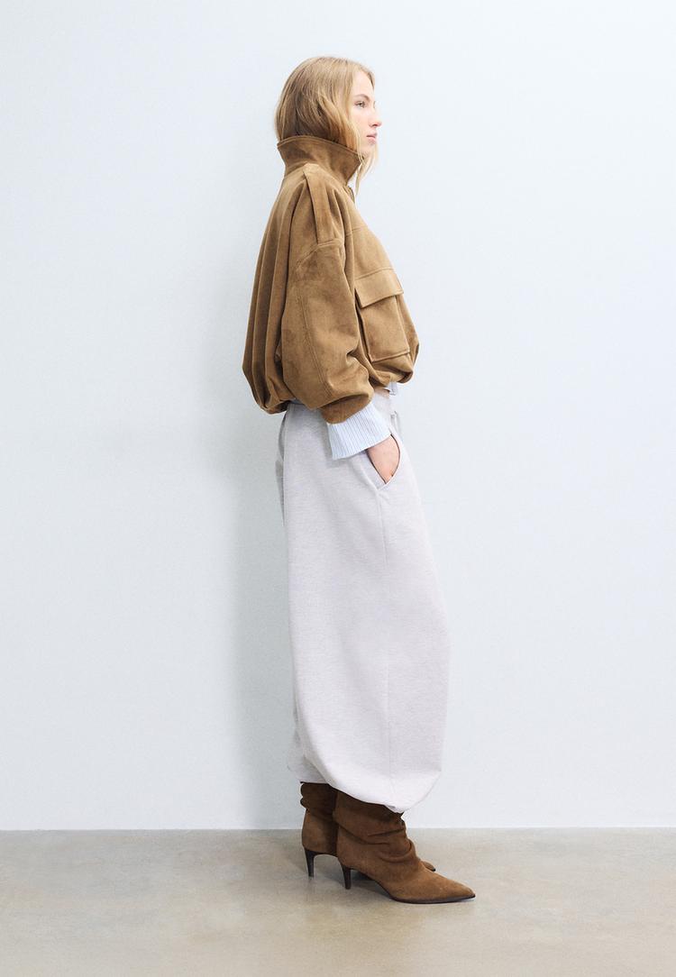 darted balloon jogger trousers