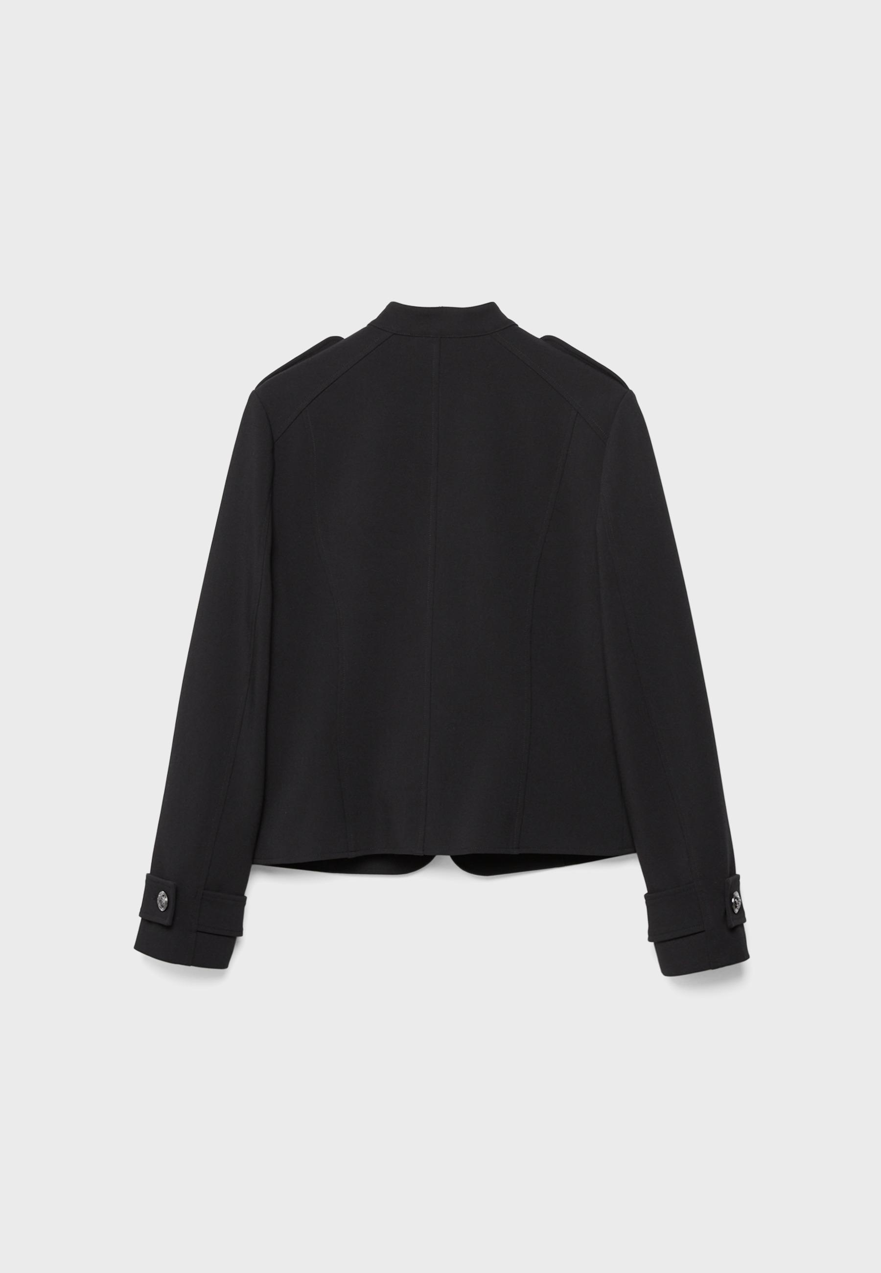 Engraved button blazer — Black