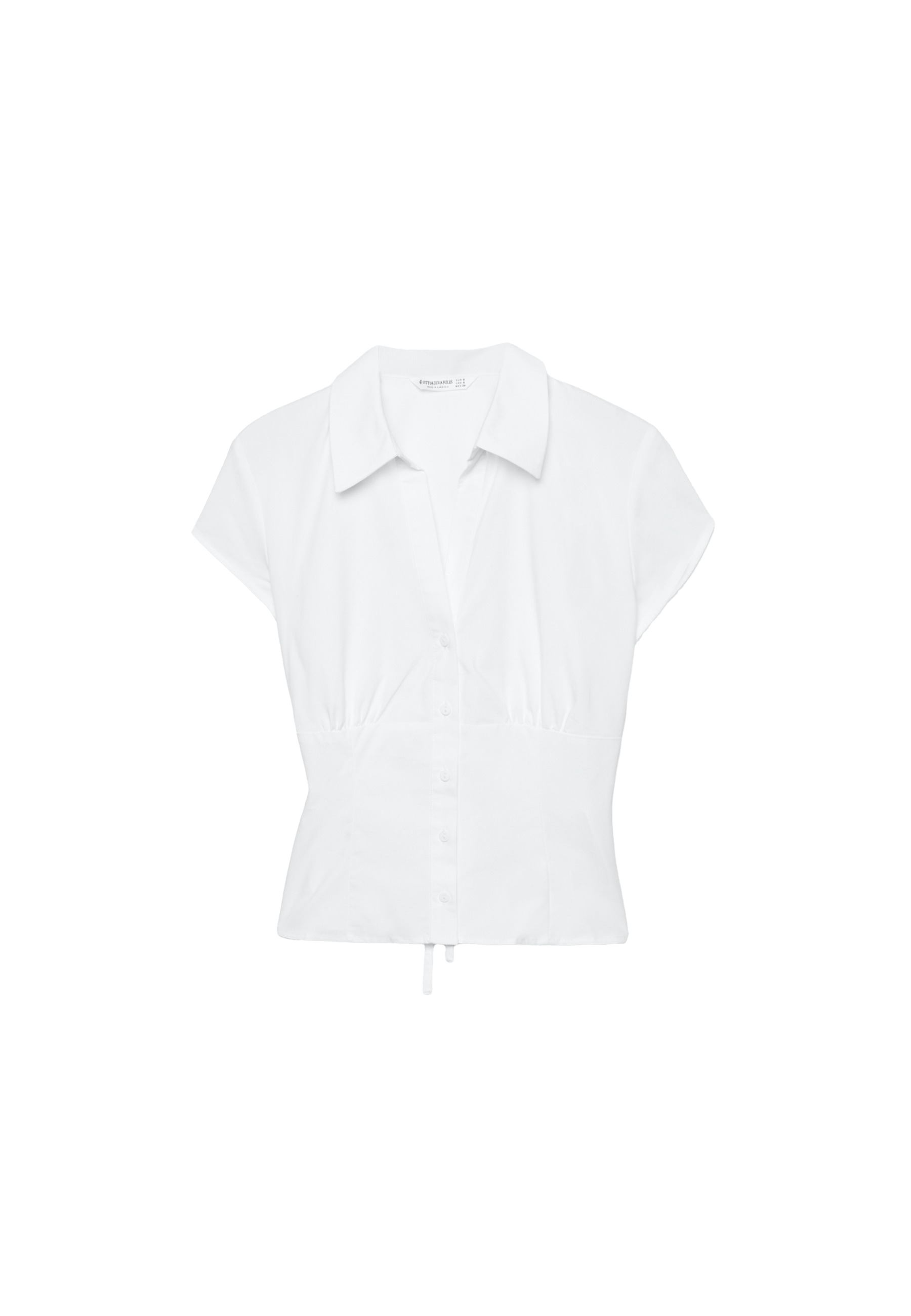 Short sleeve shirt with underbust seam — White