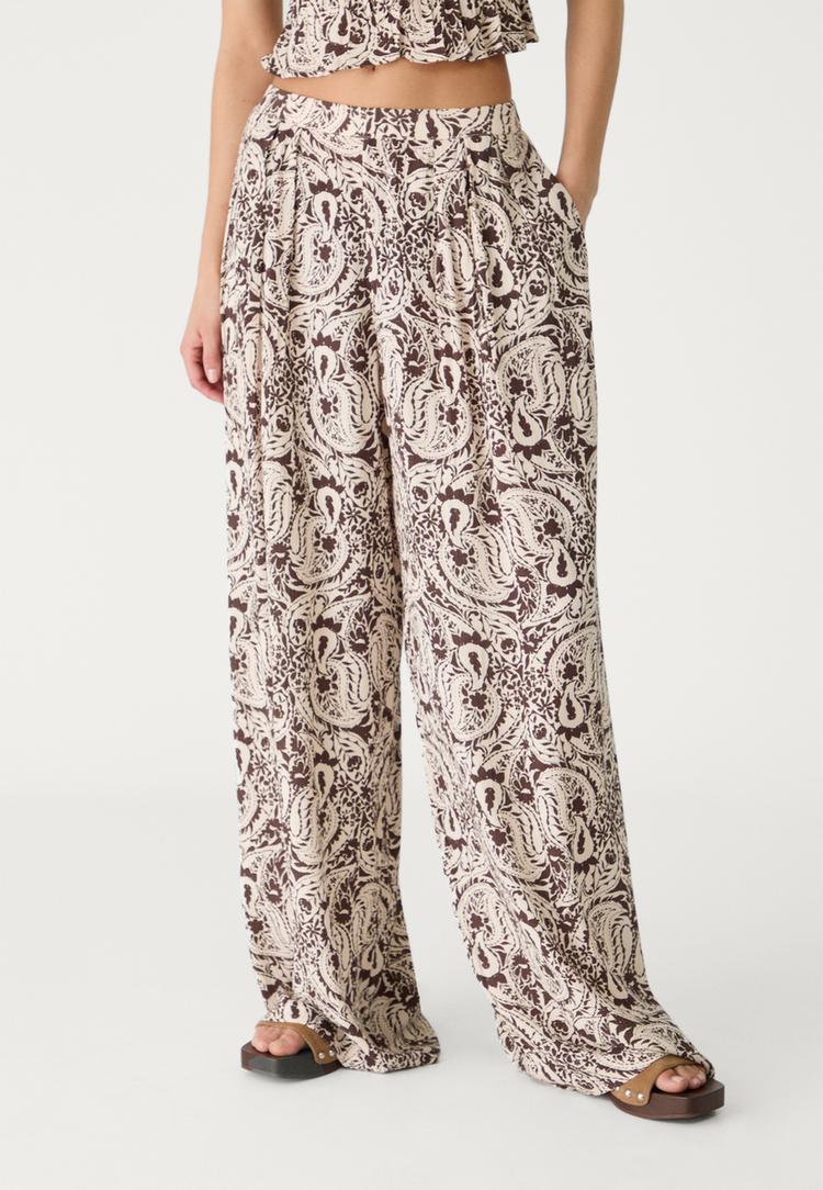 pantalon fluido palazzo estampado