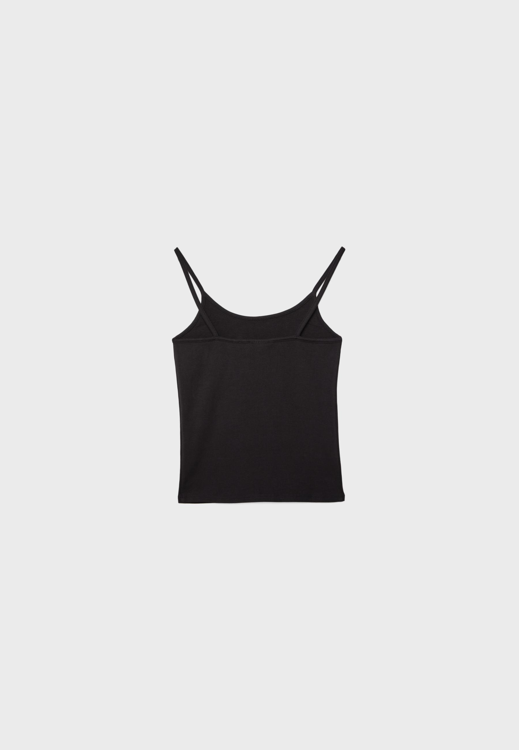 B07 Ribbed strap top — Black