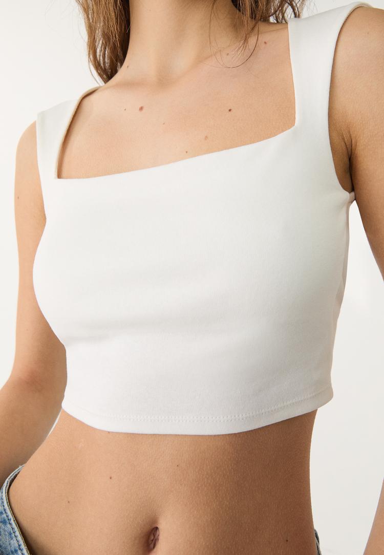 camiseta cropped abertura espalda