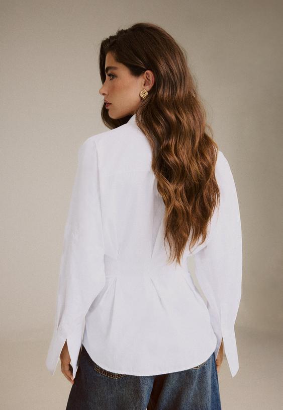chemise en popeline a plis