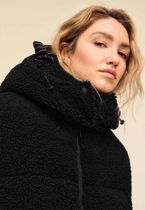 manteau rembourre effet mouton combine