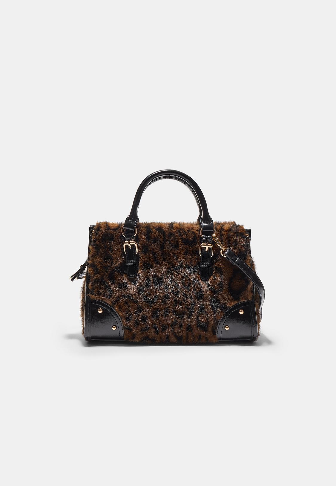 Bolso bandolera tote efecto pelo leopardo Stradivarius Mexico