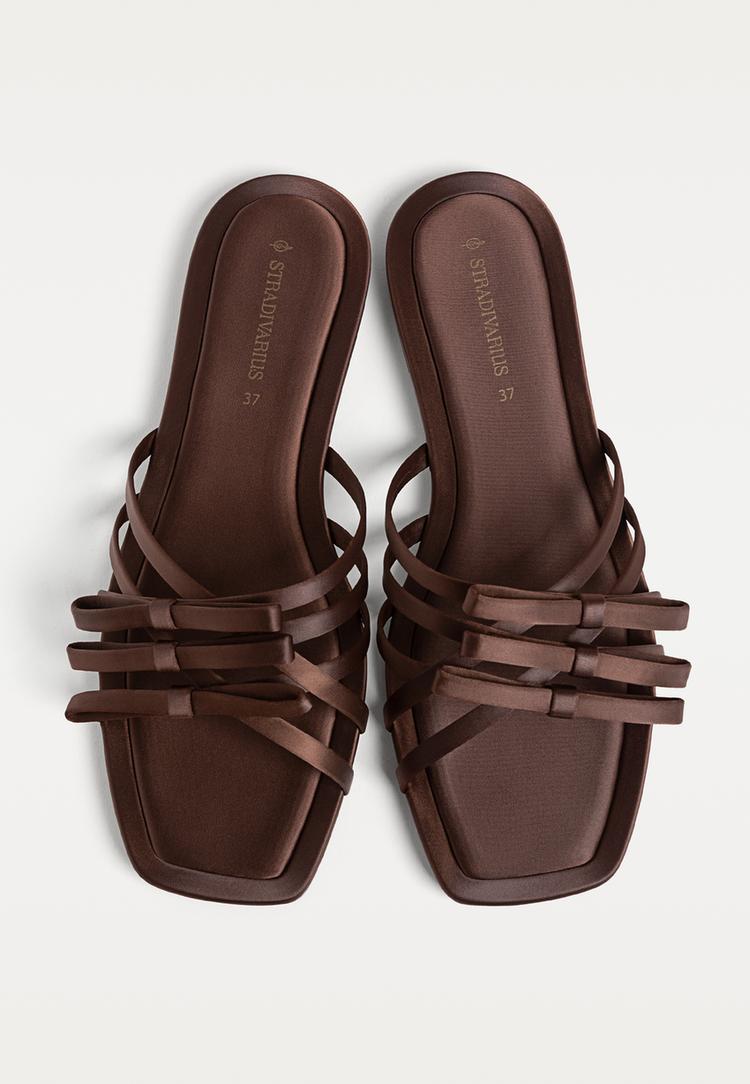 sandalias planas tiras lazos