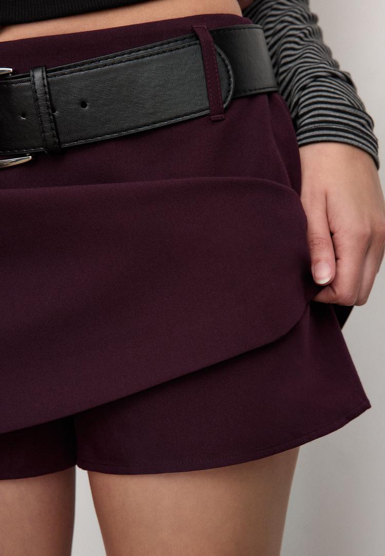 mini falda pantalon vestir cinturon