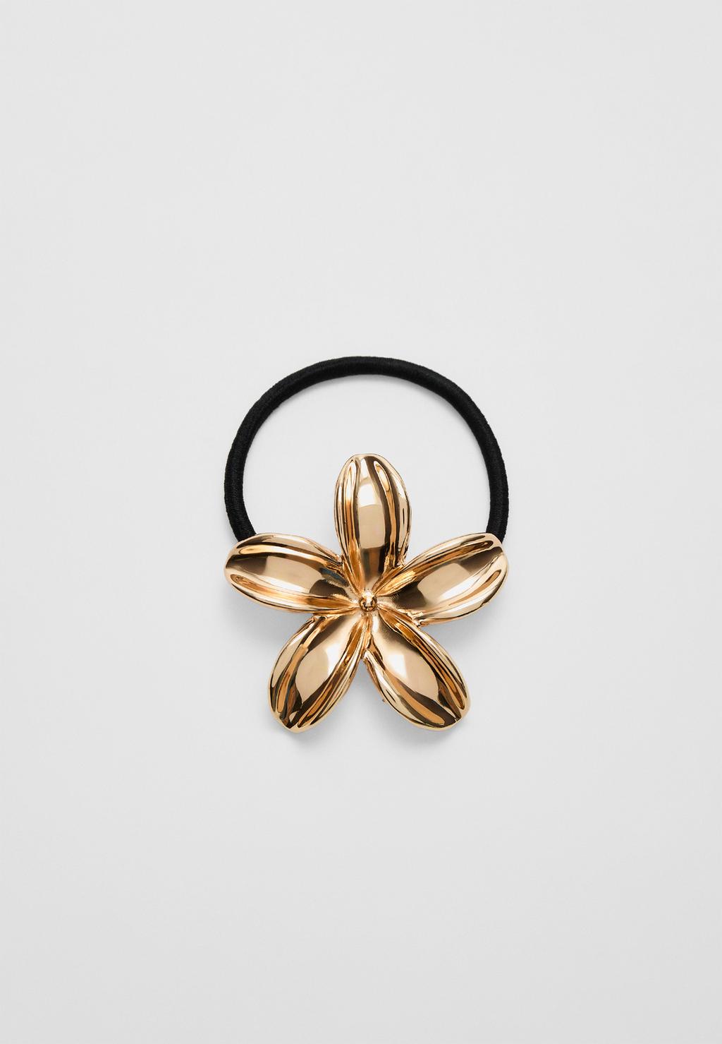 Metallic maxi flower scrunchie