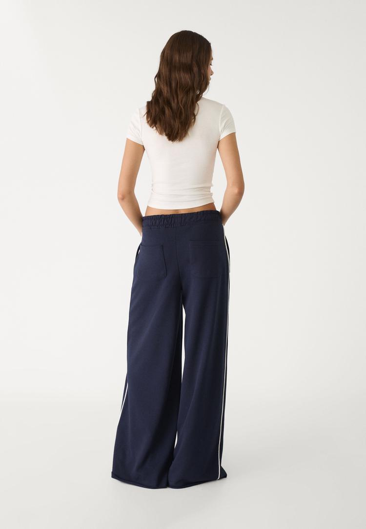 pantalon felpa wide leg vivo
