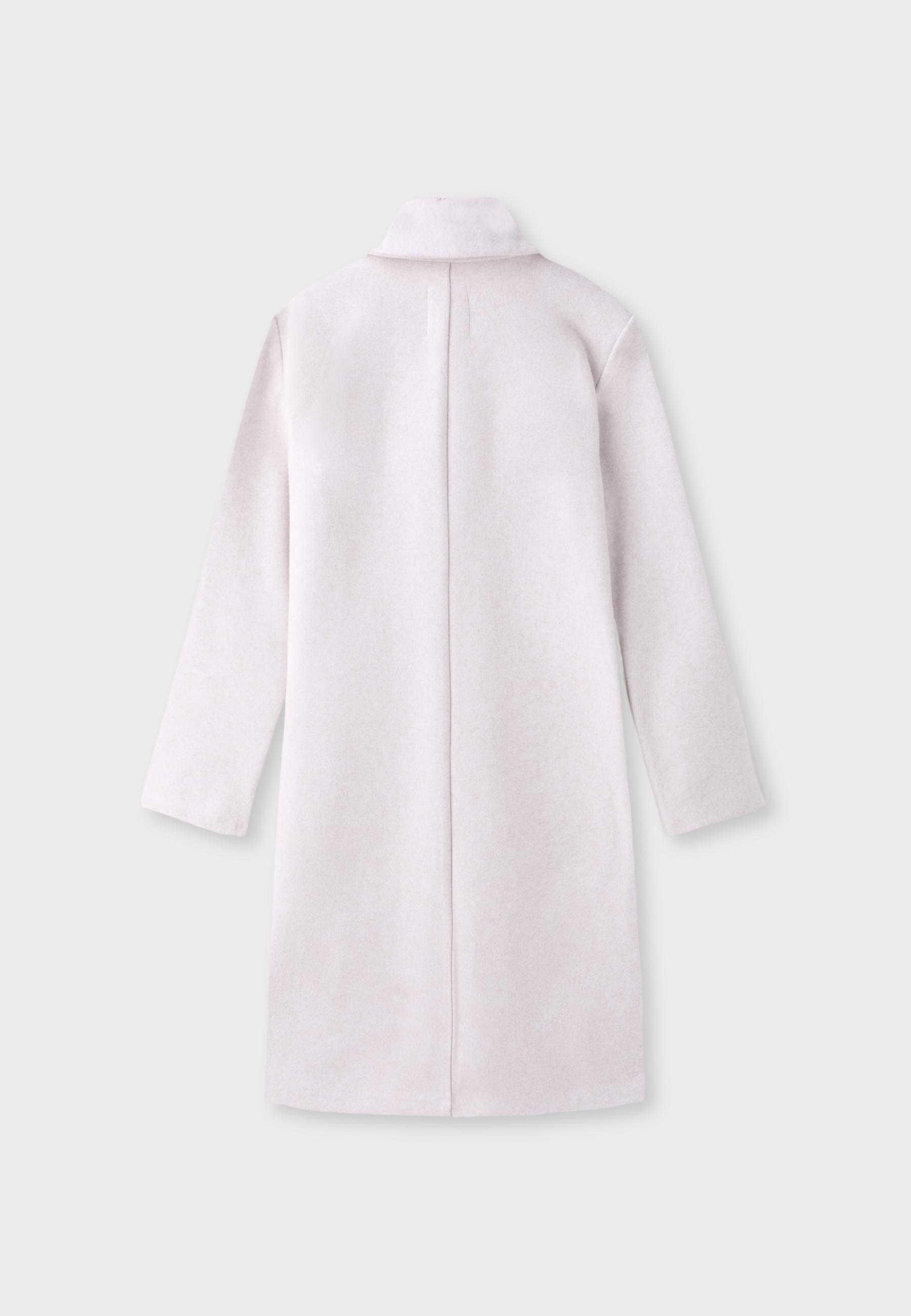 Basic soft-touch coat — Ecru