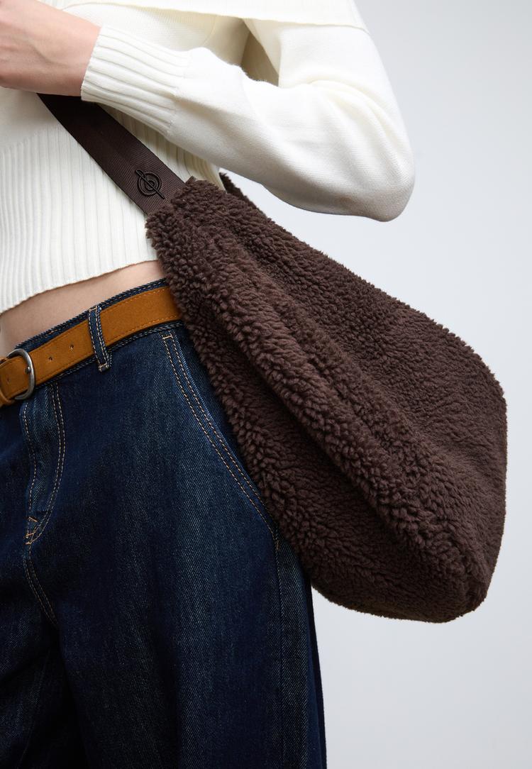 bolso bandolera efecto borreguito