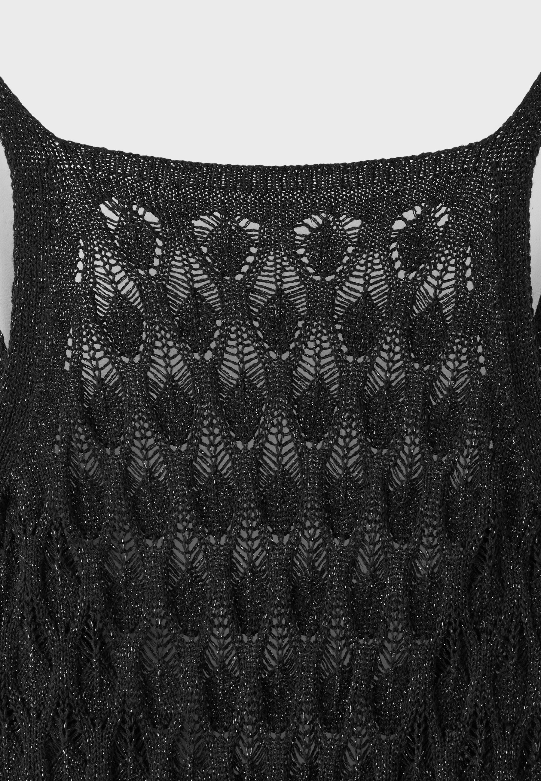 Cutwork knit dress — Black