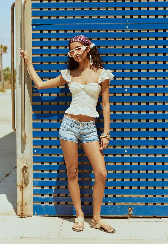 micro short d76 en jean