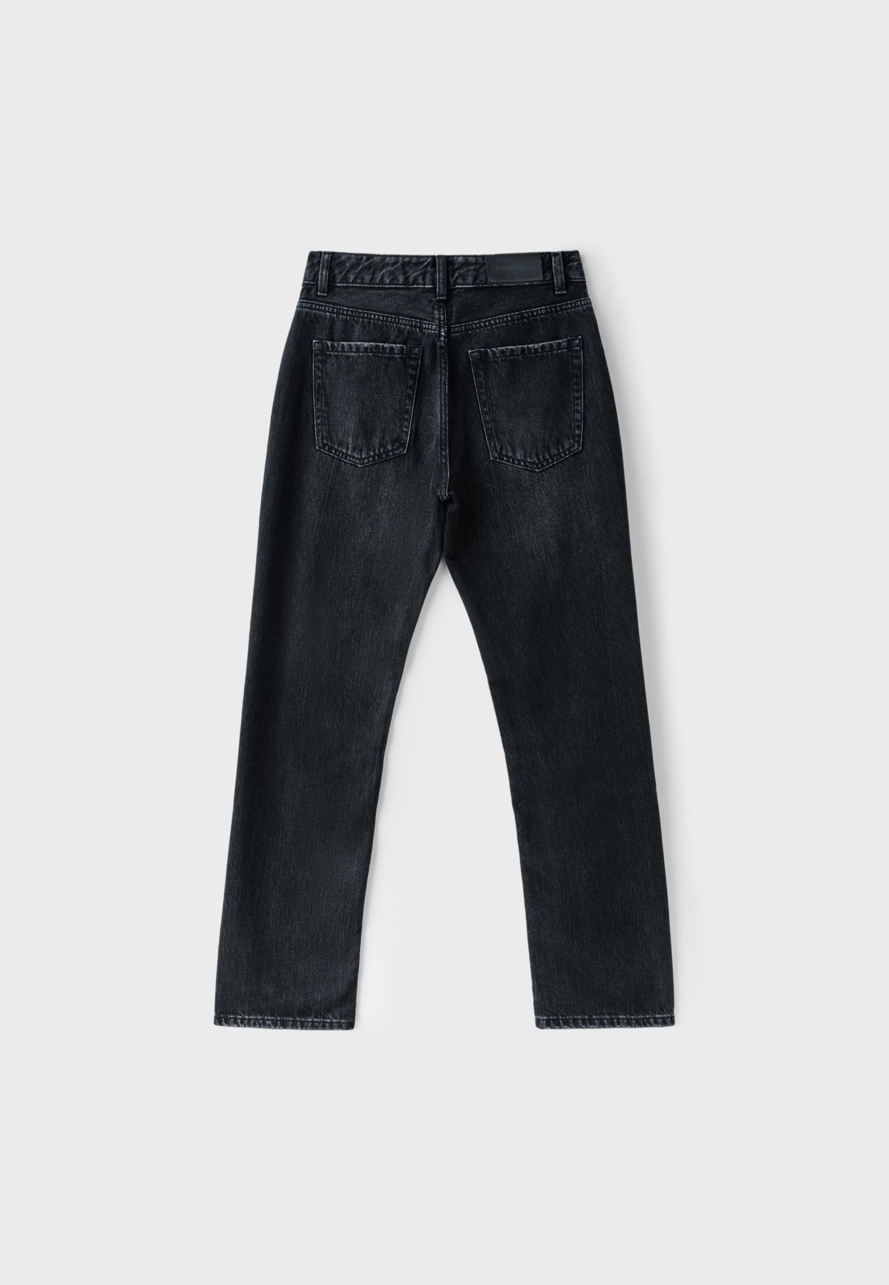 Slim straight fit jeans — BLACK DENIM WASH (alternate view)