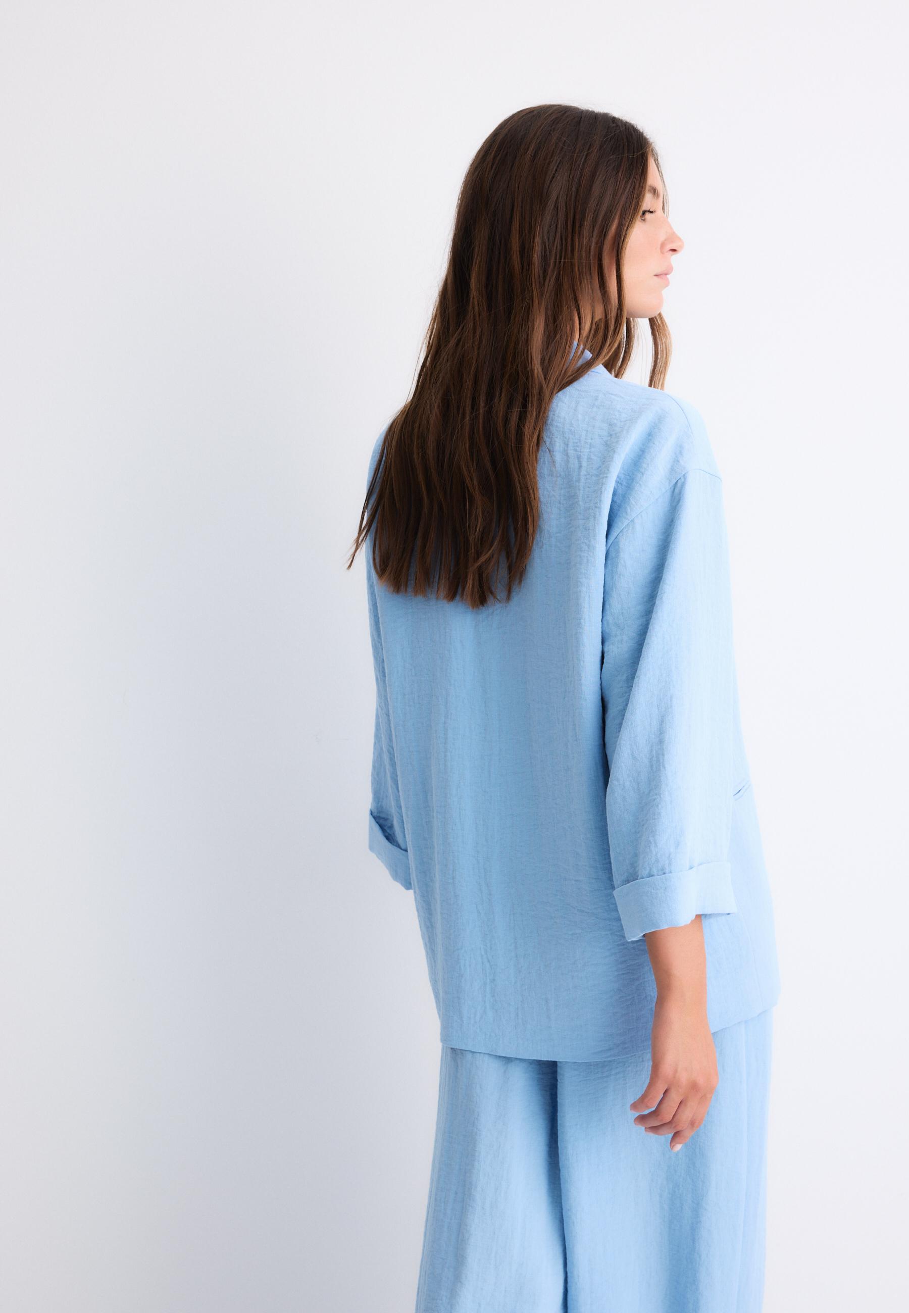 Flowing double-breasted blazer — Blue
