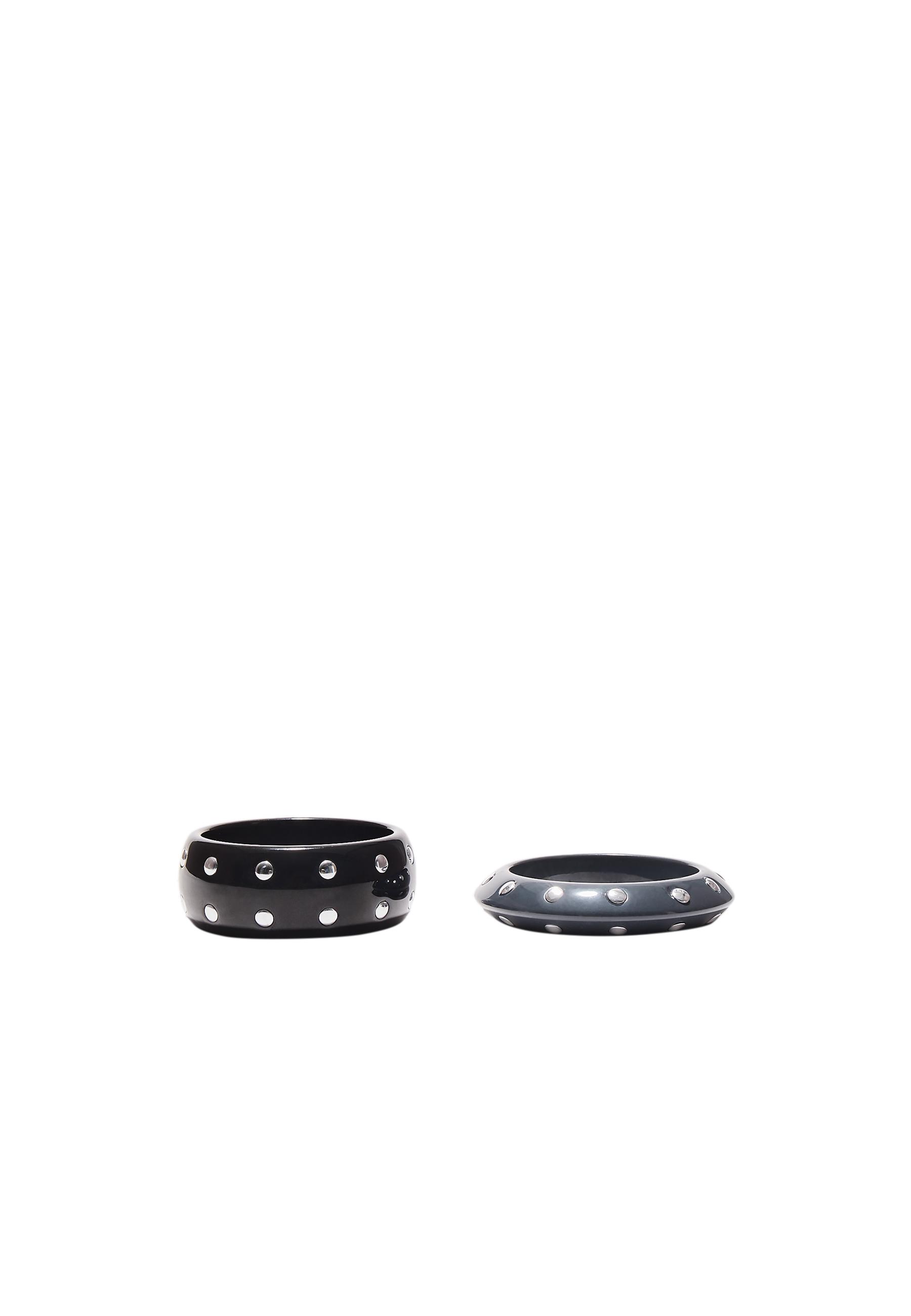 Set of 2 Studded Bracelets — Black