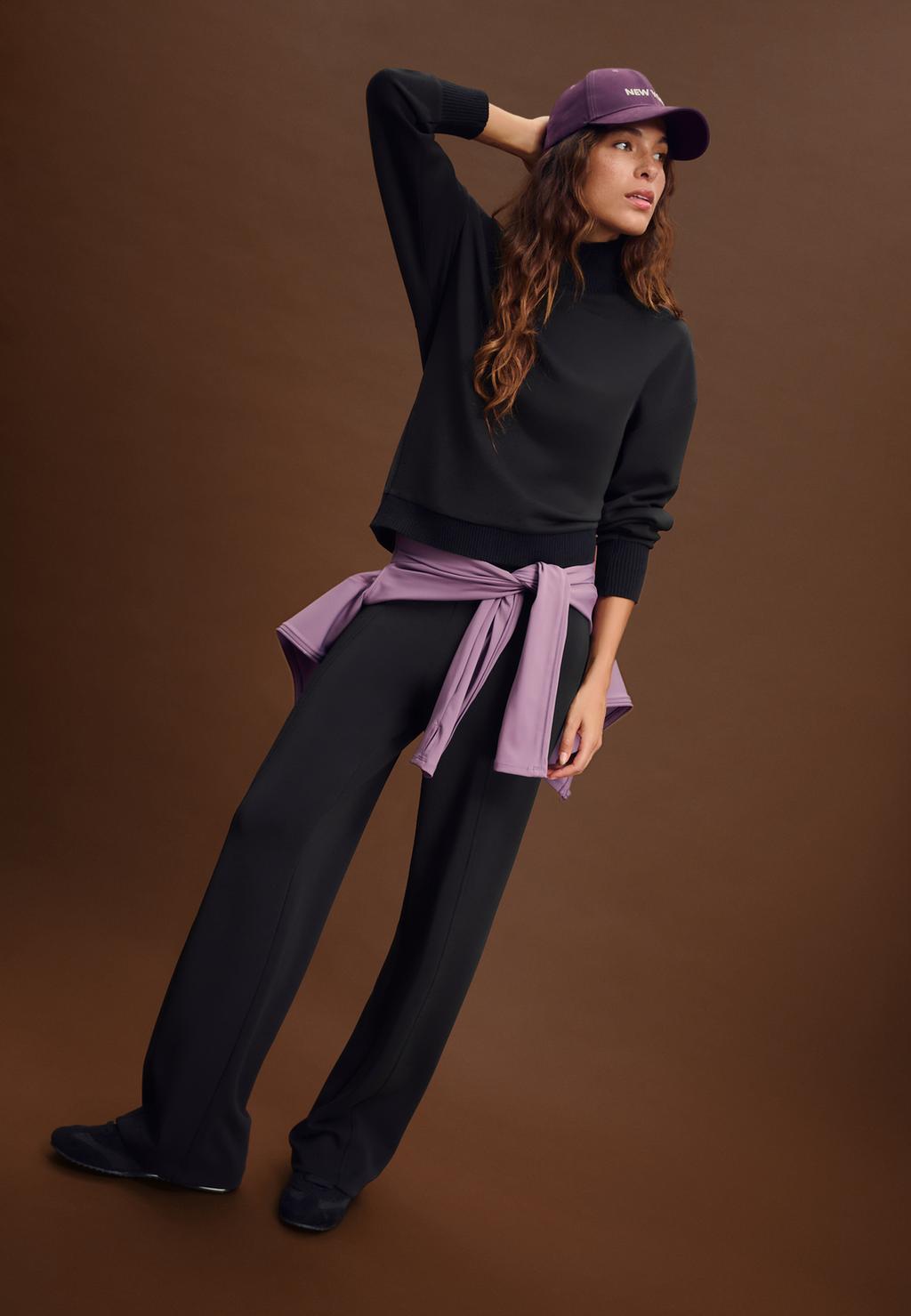 Ribbed soft-touch contrast sweatshirt