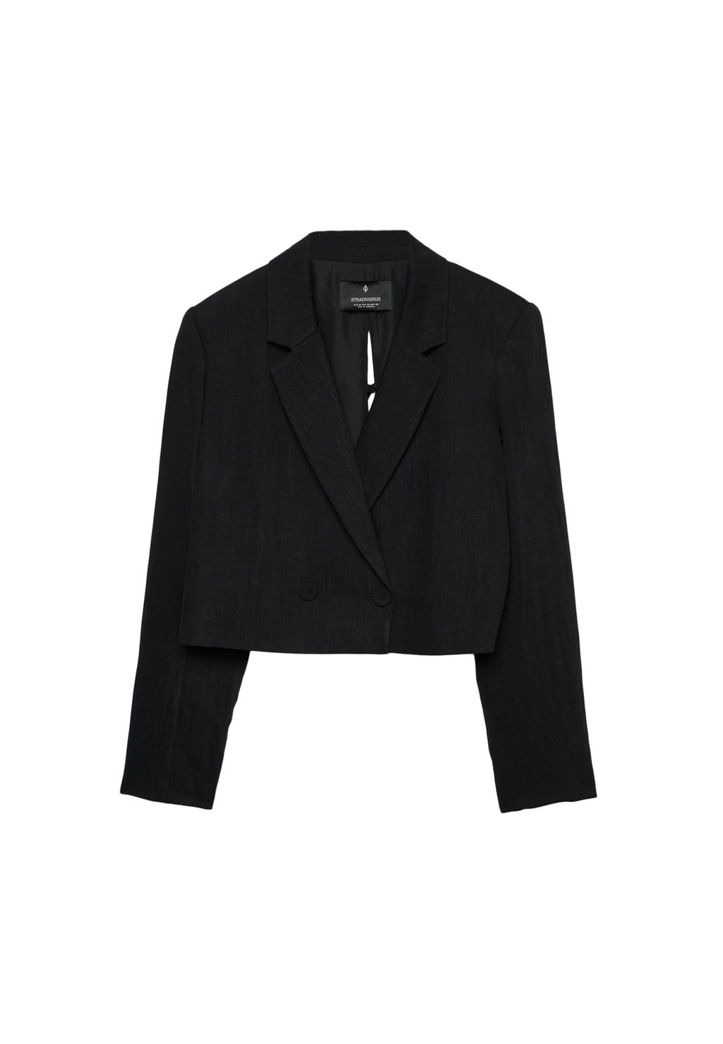 Cropped-Blazer mit Schleifen auf dem Rücken