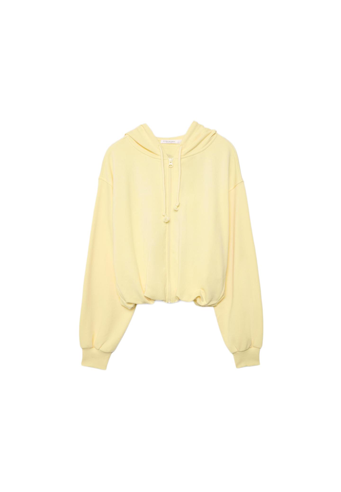 Baskılı kapüşonlu bomber sweatshirt - Görsel 10