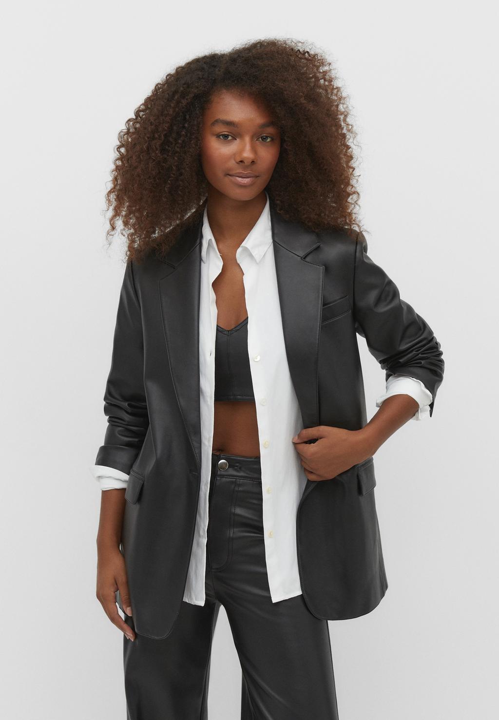 Americana regular fit efecto piel