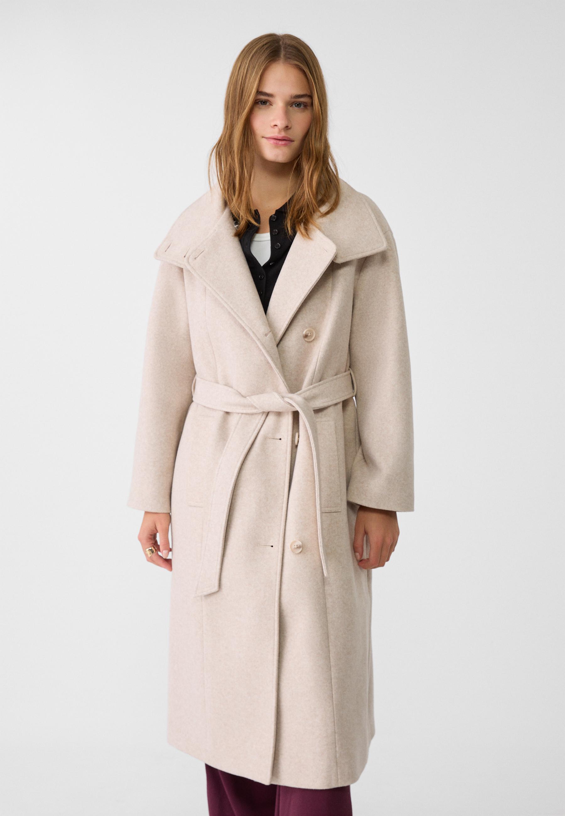 Long coat with belt Women s fashion Stradivarius Bahrain