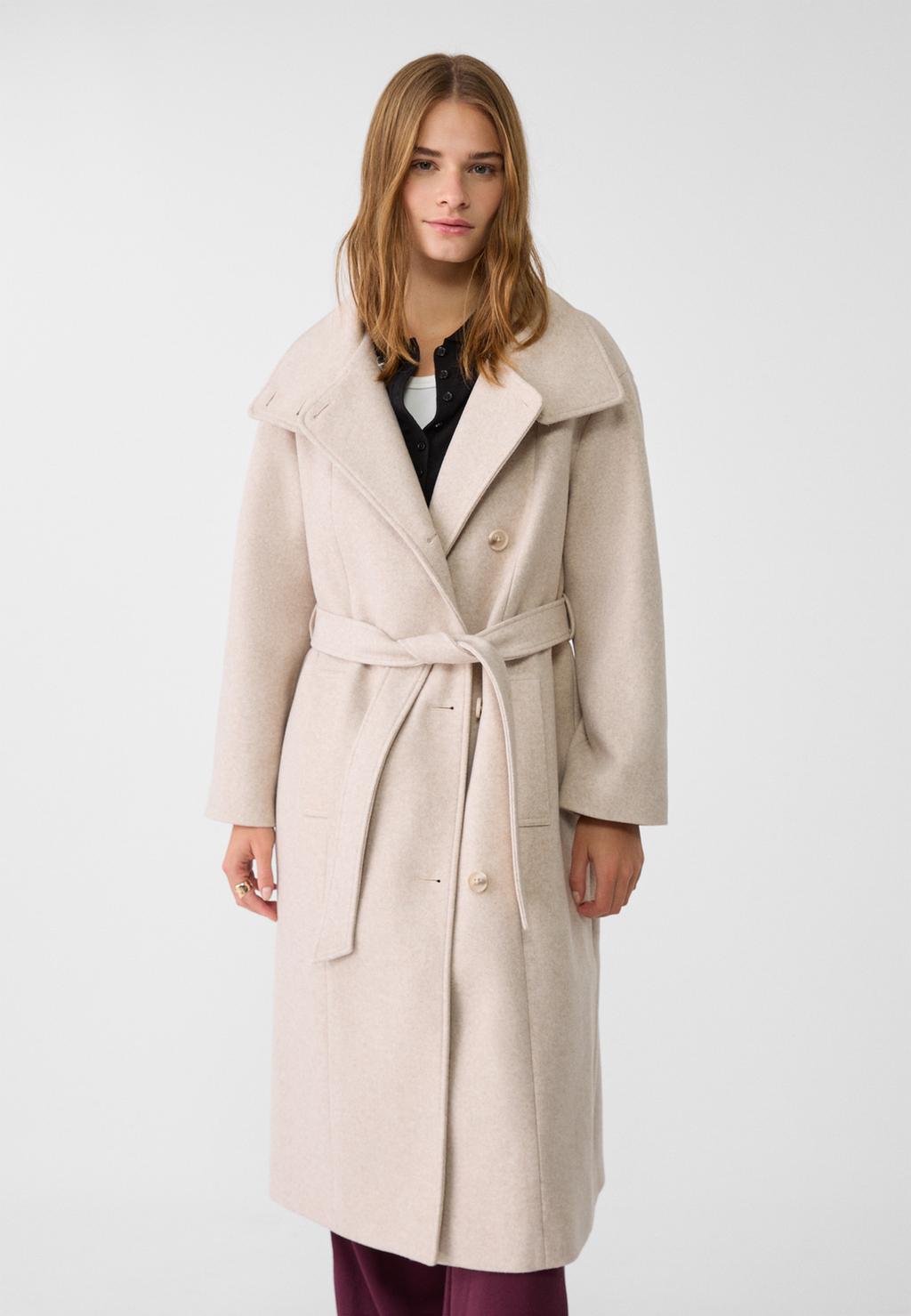 Long coat with belt