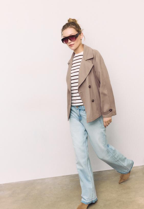 kemerli ksa akc trenckot