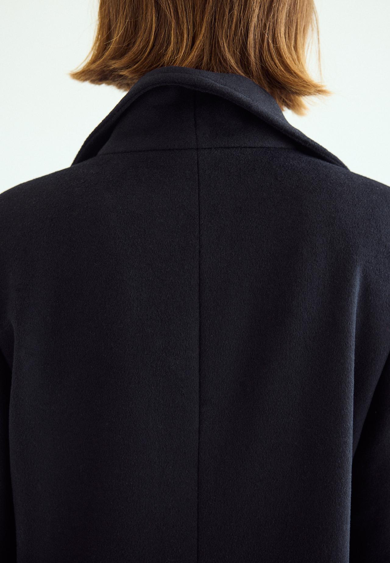 Long wool-blend coat — Navy blue