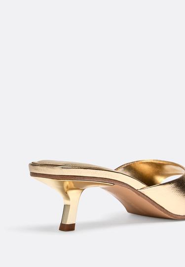 Metallic mule heel sandals — GOLD  3