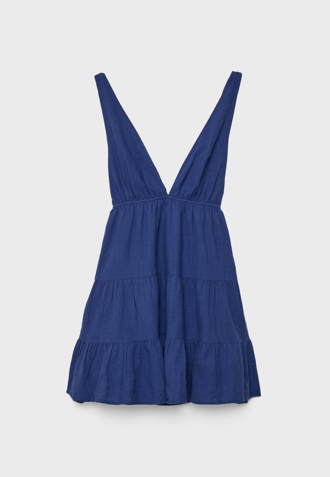 blue ruffle v neck dress Ever-Pretty V-Neck Flutter Sleeve Sequin Tulle Formal Dress main image 0