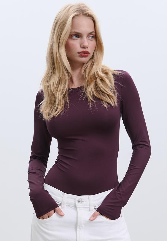 body manga larga poliamida