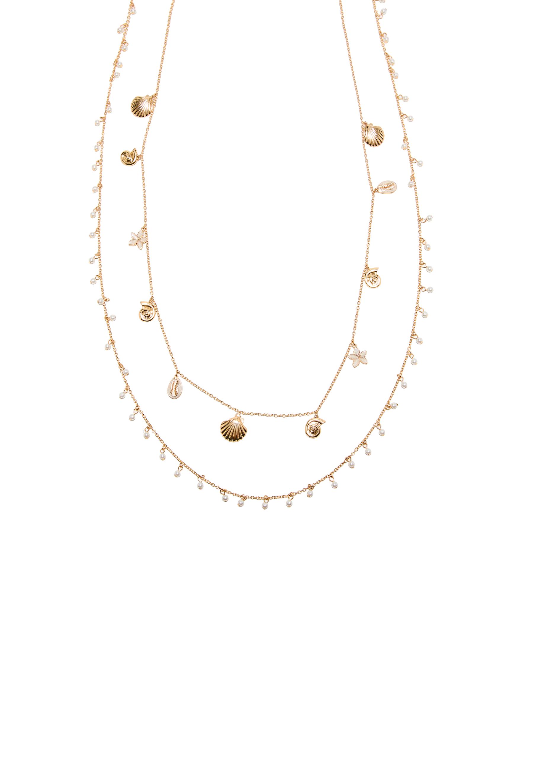 Multi-position necklace with mini sea charms — Gold