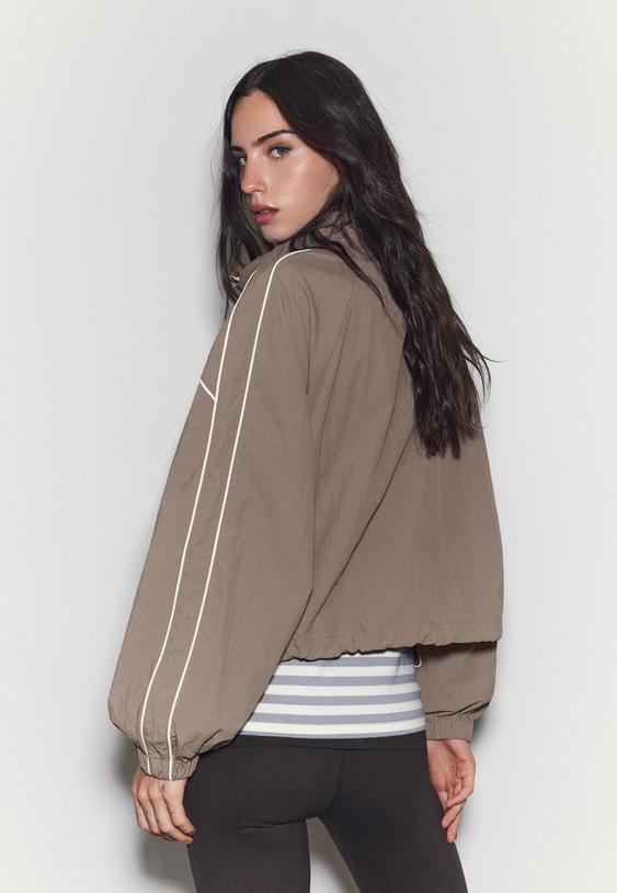 Stradivarius Blouson Technique Marron Xs