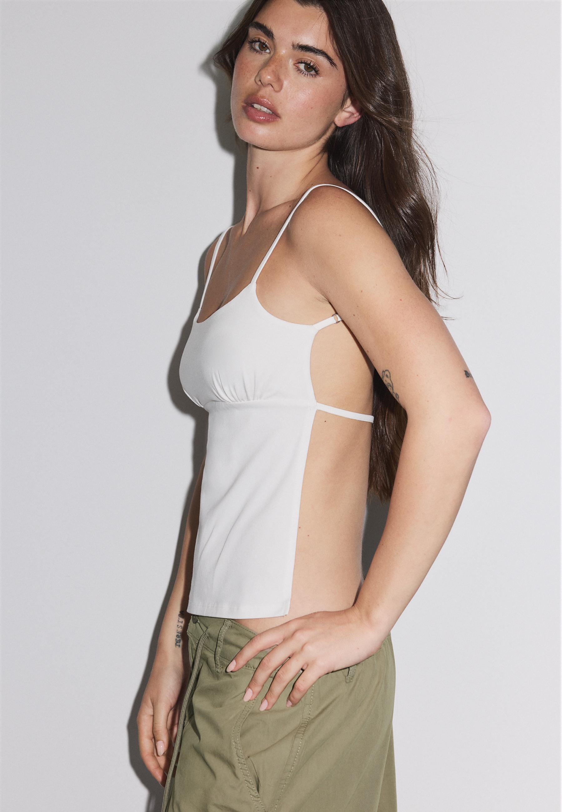 Open back strappy top — Ecru