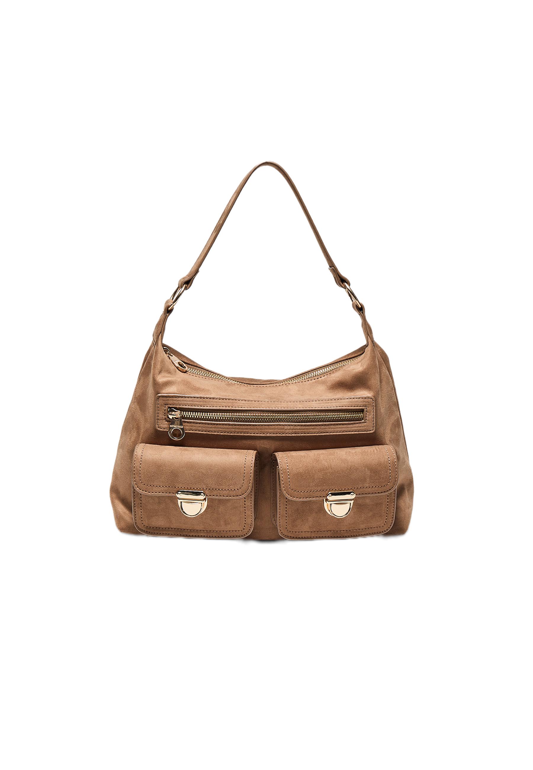 Shoulder bag with pockets — Caramel