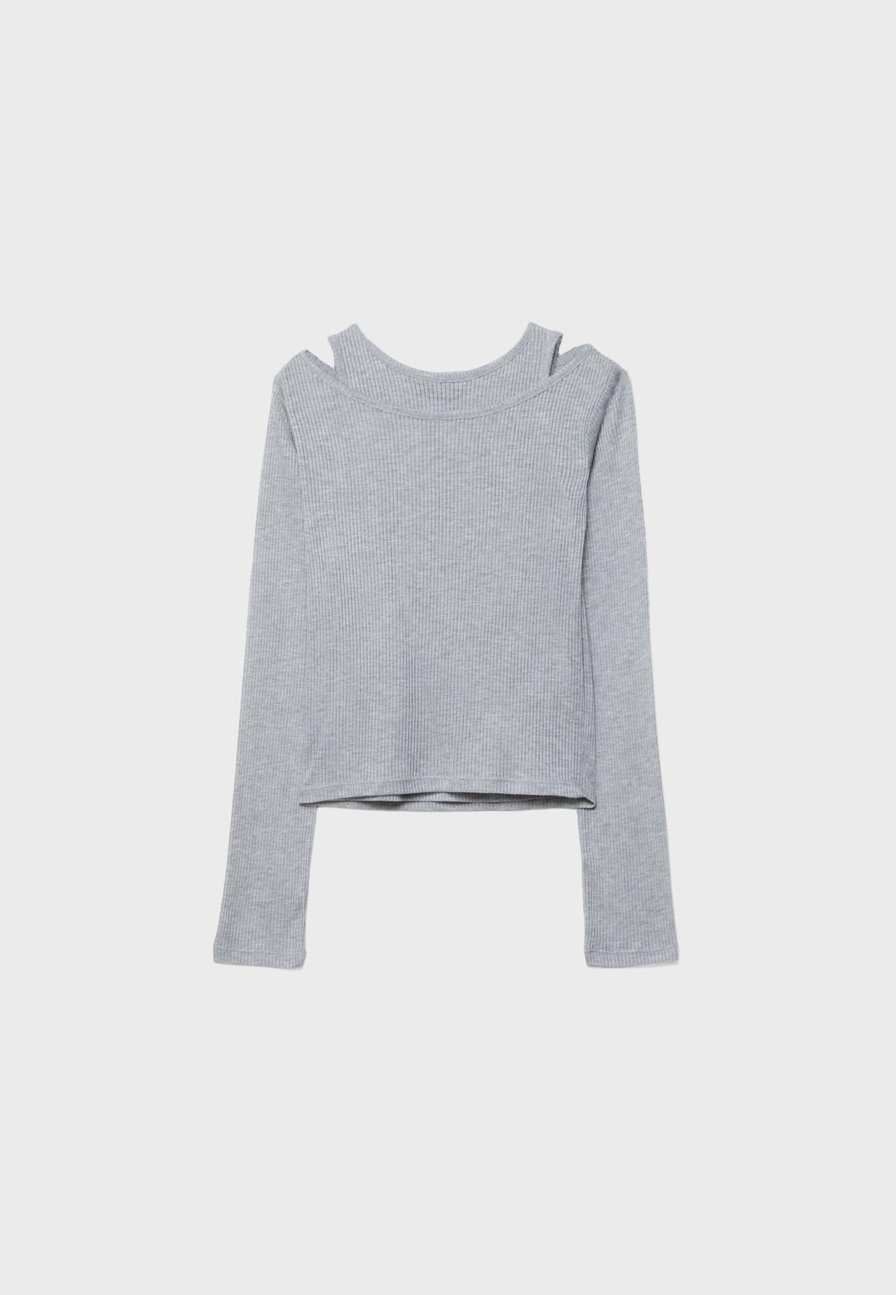 Double-layer T-shirt — Grey melange