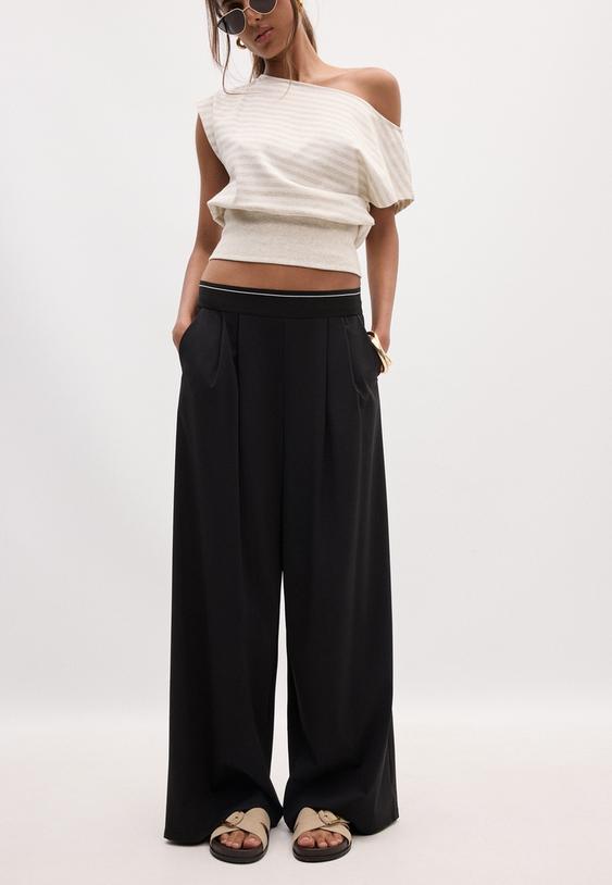 pantalon jogger palazzo cintura goma