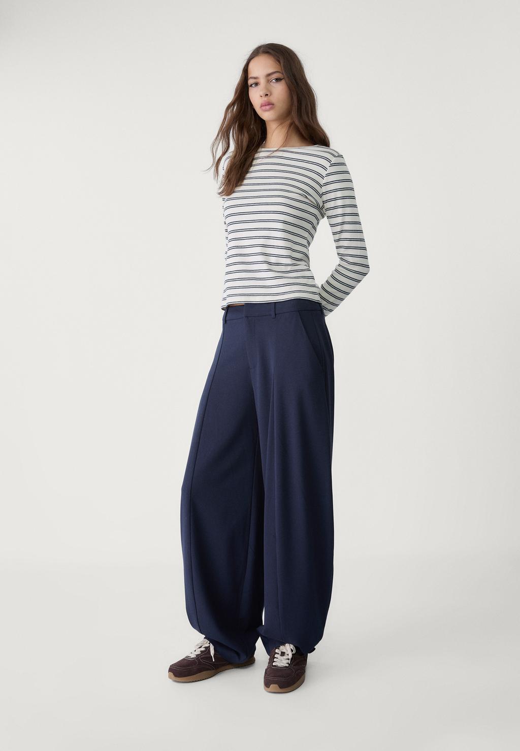 Smart baggy trousers with seam detail