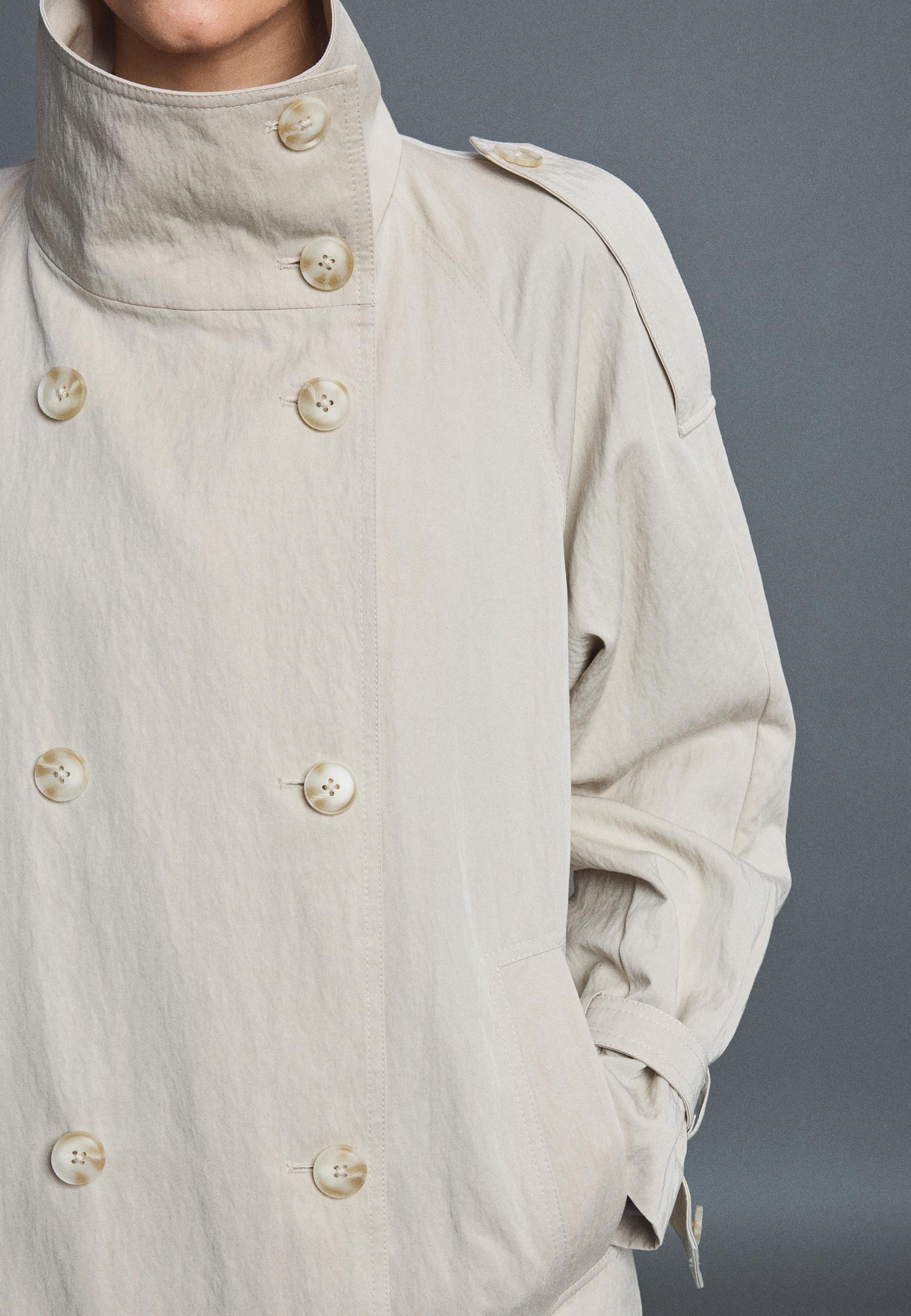 High neck trench coat - Women's fashion | Stradivarius United States