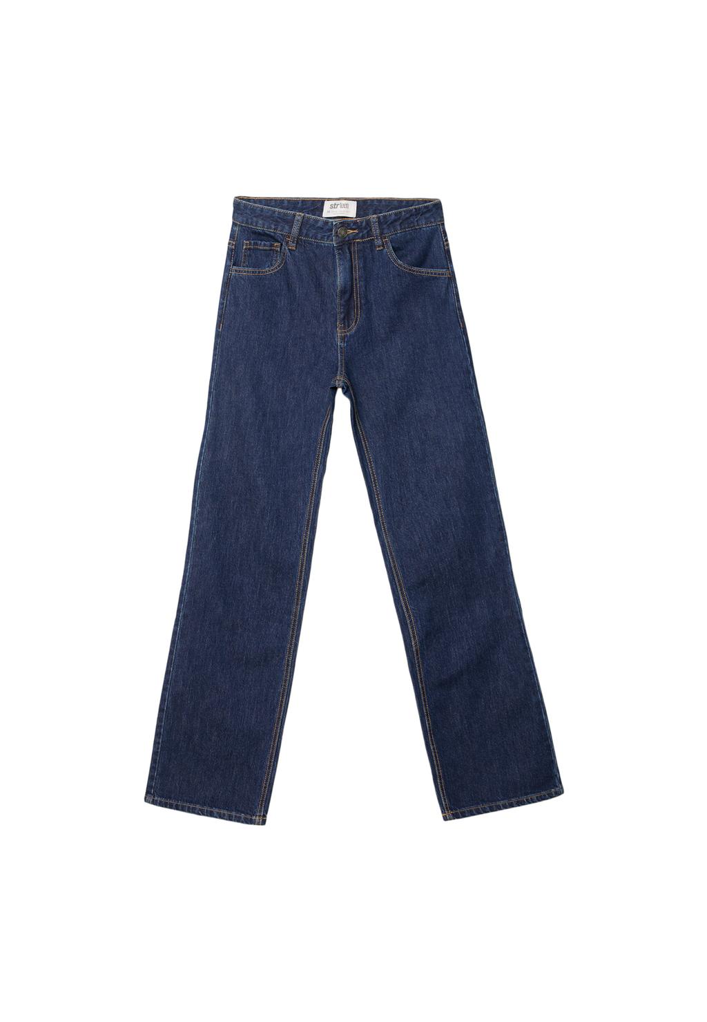 Jean regular taille haute décontracté