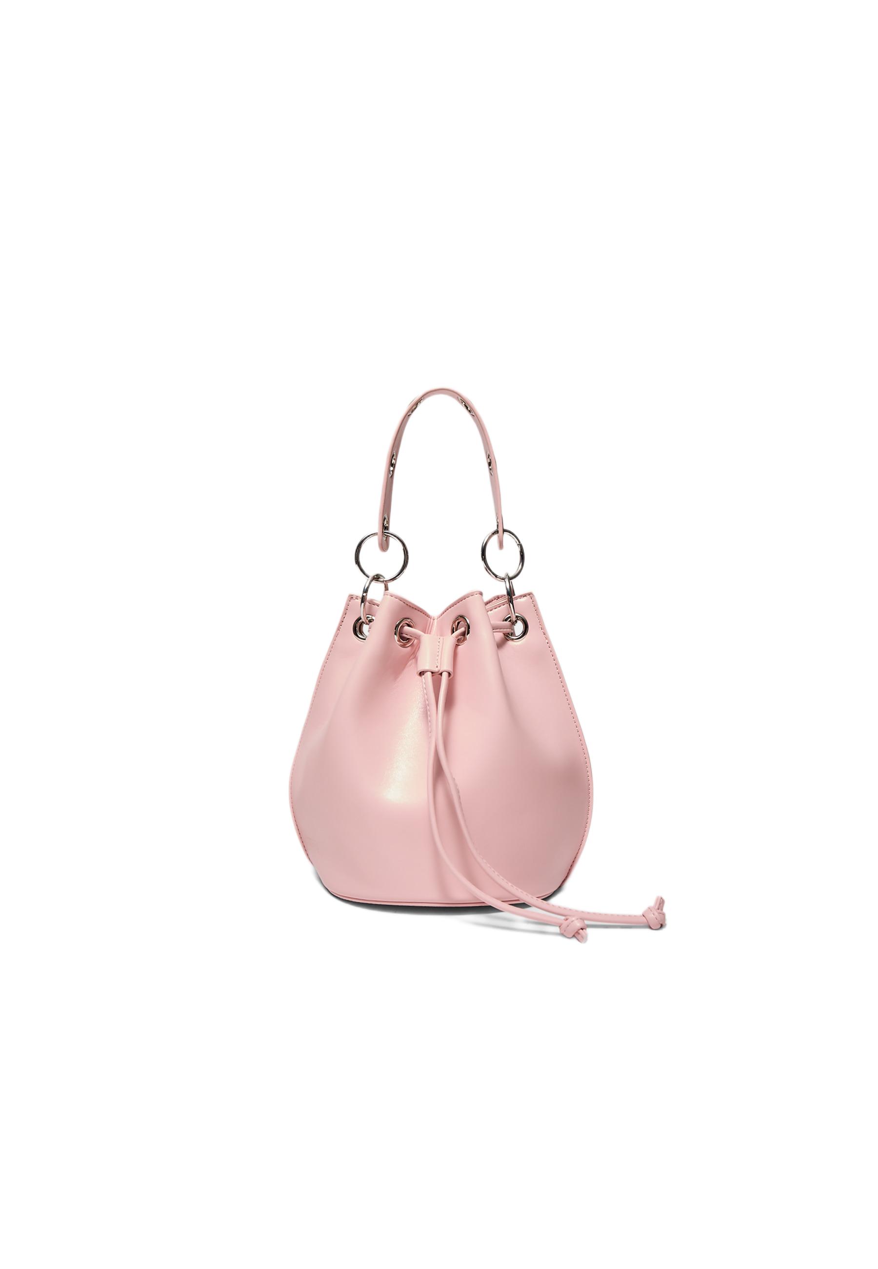 Rigid eyelet bucket bag — Pastel pink